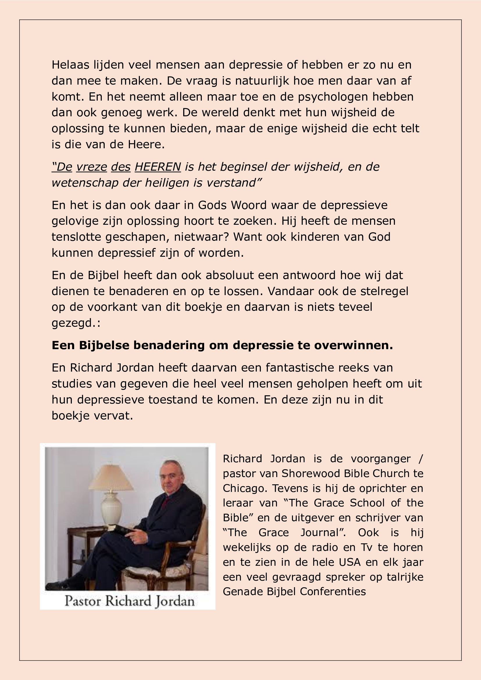 Depressie boek Achterkant