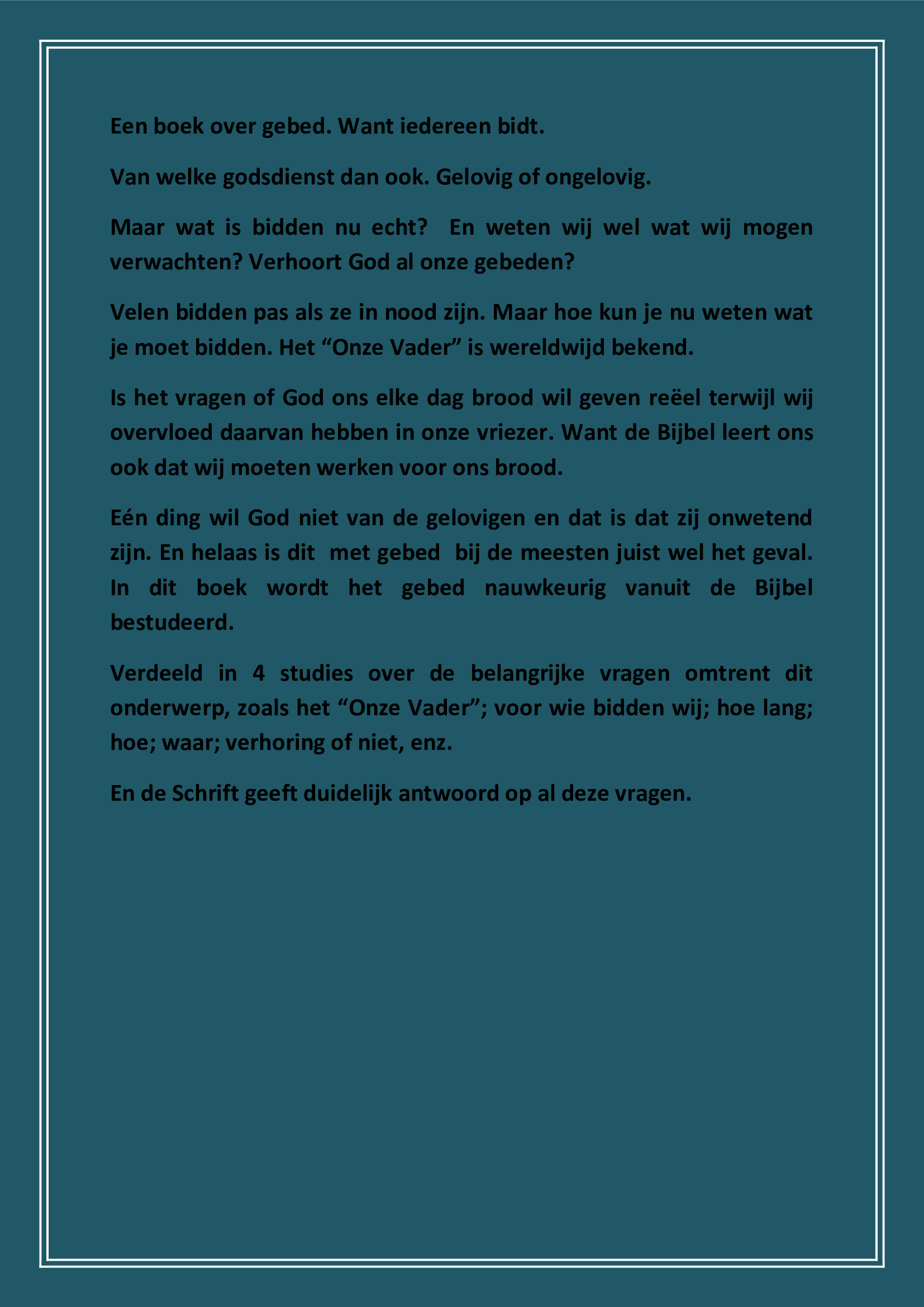 Mijn Gebed Achterkant